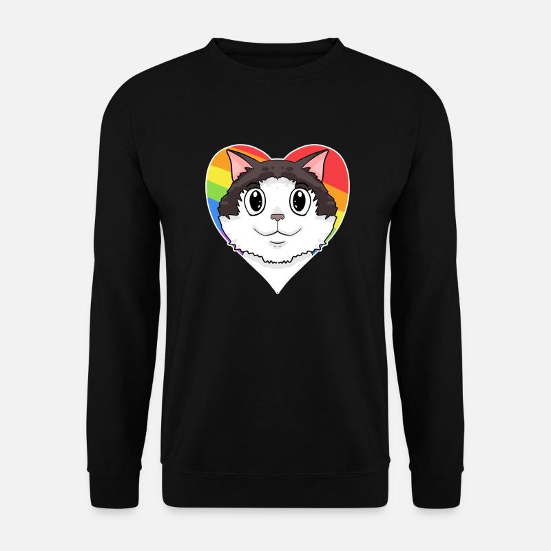 Ragdoll Katze - Regenbogen Herz - Unisex Pullover - Schwarz