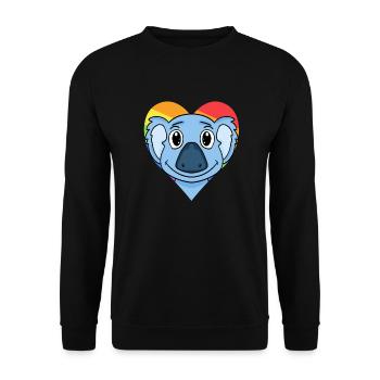 LGBT Tier Koala Regenbogen - Unisex Pullover - Schwarz - Vorne - Alina (178cm) & Michal (187cm)