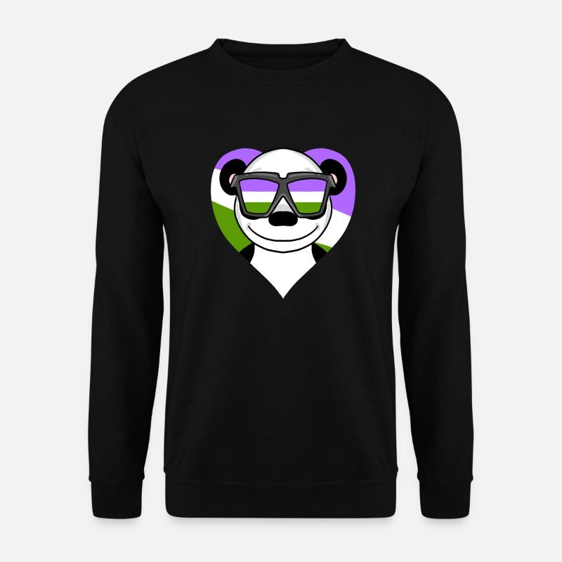 Genderqueer Panda - Unisex Pullover - Schwarz