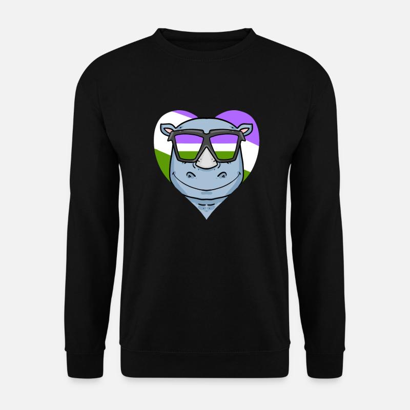 Genderqueer Nashorn - Unisex Pullover - Schwarz