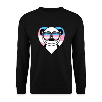 Transgender Transsexual Panda Gift - Unisex Sweatshirt - black - Front - Alina (178cm) & Michal (187cm)