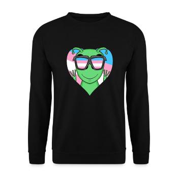 Transgender Transsexual Alien Gift - Unisex Sweatshirt - black - Front - Alina (178cm) & Michal (187cm)