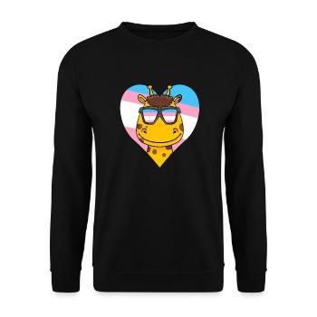 Transgender Transsexual Giraffe Gift - Unisex Sweatshirt - black - Front - Alina (178cm) & Michal (187cm)