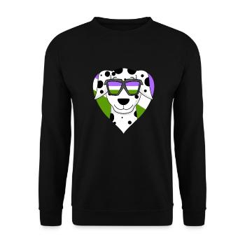 Genderqueer Chien Lgbt Dalmatien - Sweat-shirt Unisexe - noir - Devant - Alina (178cm) & Michal (187cm)
