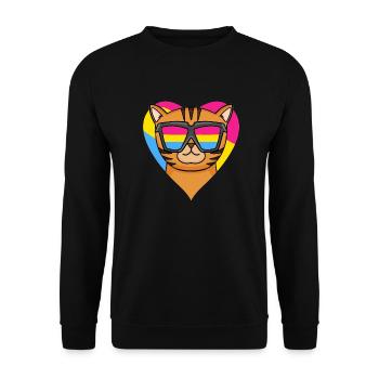 Pansexuell Bengalkatze Katze Geschenk - Unisex Pullover - Schwarz - Vorne - Alina (178cm) & Michal (187cm)