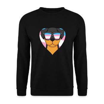 Transgender Transsexual Rottweiler Dog Gift - Unisex Sweatshirt - black - Front - Alina (178cm) & Michal (187cm)
