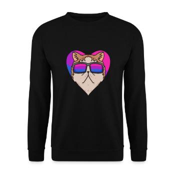 Bisexuell Exotische Kurzhaarkatze Katze Geschenk - Unisex Pullover - Schwarz - Vorne - Alina (178cm) & Michal (187cm)