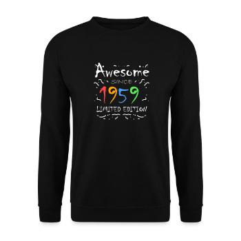 1959 - Born 1959 - Fantastic since 1959 - Unisex Sweatshirt - black - Front - Alina (178cm) & Michal (187cm)