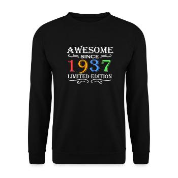 1937 - Né en 1937 - Fantastique depuis 1937 - Sweat-shirt Unisexe - noir - Devant - Alina (178cm) & Michal (187cm)