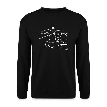 samnite rider charging - Unisex Sweatshirt - black - Front - Alina (178cm) & Michal (187cm)