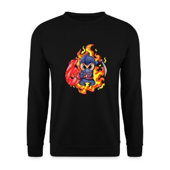 6th Birthday Boy 6 years old Ninja - Unisex Sweatshirt - black - Front - Alina (178cm) & Michal (187cm)