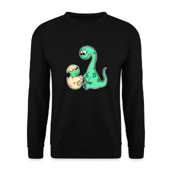 Dinosaures avec bébés dinosaures - Sweat-shirt Unisexe - noir - Devant - Alina (178cm) & Michal (187cm)