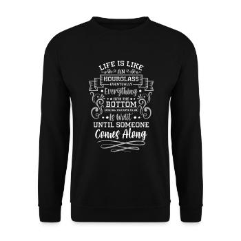 Zeit Symbol Freundschaft Zeitreise - Unisex Pullover - Schwarz - Vorne - Alina (178cm) & Michal (187cm)