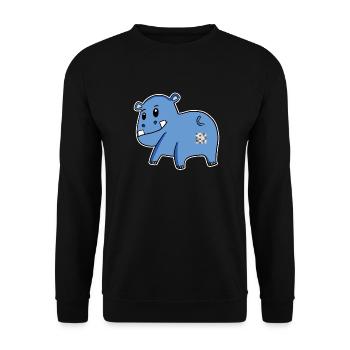 Nilpferd Arsch - Nilpferd Hintern - Unisex Pullover - Schwarz - Vorne - Alina (178cm) & Michal (187cm)