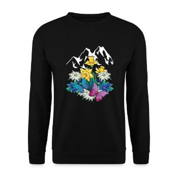 Austria Tyrol Spring Nature Nature Lovers Alm - Unisex Sweatshirt - black - Front - Alina (178cm) & Michal (187cm)