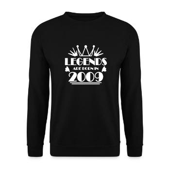 2009 - Born 2009 - Unisex Sweatshirt - black - Front - Alina (178cm) & Michal (187cm)