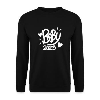 Bébé 2023 - Naissance Enceinte 2023 Grossesse - Sweat-shirt Unisexe - noir - Devant - Alina (178cm) & Michal (187cm)