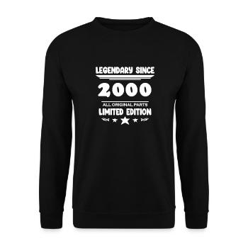 2000 - Baujahr 2000 - Jahrgang 2000 - Unisex Pullover - Schwarz - Vorne - Alina (178cm) & Michal (187cm)