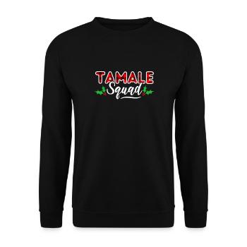 Tamale Squad Christmas Family Matching Outfit - Unisex Sweatshirt - black - Front - Alina (178cm) & Michal (187cm)