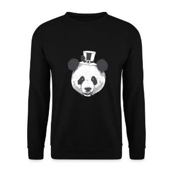 Asien Neujahr Pandabär Bär Glücksbringer China - Unisex Pullover - Schwarz - Vorne - Alina (178cm) & Michal (187cm)