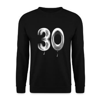 30e anniversaire ballons d’anniversaire 30 ans - Sweat-shirt Unisexe - noir - Devant - Alina (178cm) & Michal (187cm)