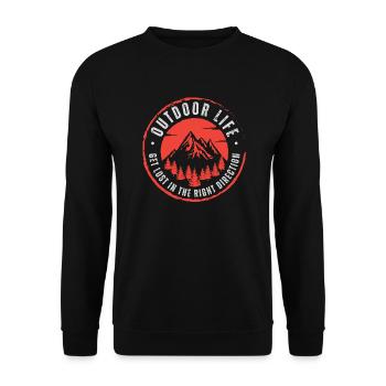 Mountain Sports Hiking Adventure Nature. Funny sayings - Unisex Sweatshirt - black - Front - Alina (178cm) & Michal (187cm)