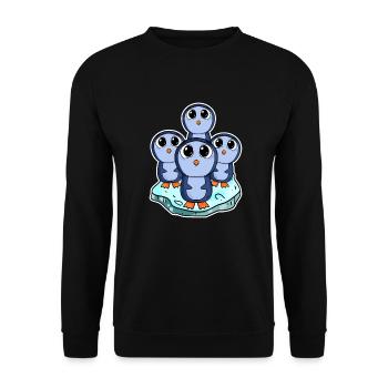 Penguins - Unisex Sweatshirt - black - Front - Alina (178cm) & Michal (187cm)