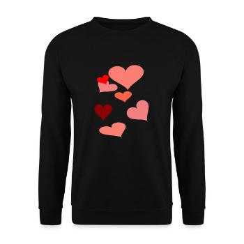 Hearts Heart Love Valentine Valentine’s Day Love - Sweat-shirt Unisexe - noir - Devant - Alina (178cm) & Michal (187cm)