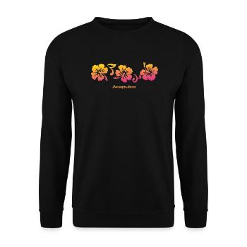 Acapulco Mexiko Hibiskus Souvenir Urlaub - Unisex Pullover - Schwarz - Vorne - Alina (178cm) & Michal (187cm)