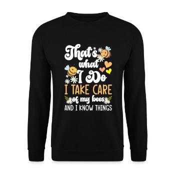 Beekeeper flower insects - Unisex Sweatshirt - black - Front - Alina (178cm) & Michal (187cm)