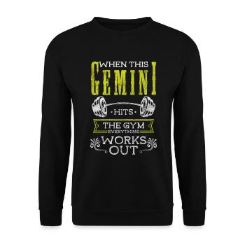 Élément du zodiaque Gémeaux - Sweat-shirt Unisexe - noir - Devant - Alina (178cm) & Michal (187cm)