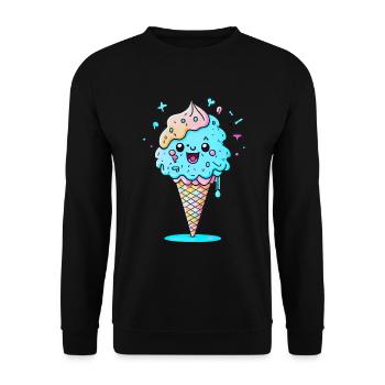 Eiswaffel - Unisex Pullover - Schwarz - Vorne - Alina (178cm) & Michal (187cm)