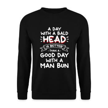 Coiffure Barbe chauve - Sweat-shirt Unisexe - noir - Devant - Alina (178cm) & Michal (187cm)