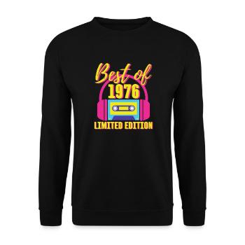 47th Birthday Best of 1976 Cassette Tape Retro 80s - Unisex Sweatshirt - black - Front - Alina (178cm) & Michal (187cm)