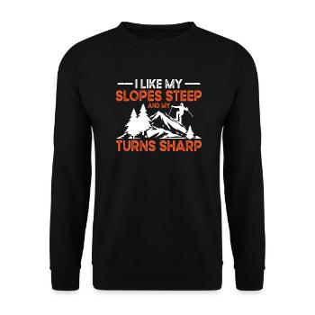 Skiing Slopes Steep Ski Winter Skis - Unisex Sweatshirt - black - Front - Alina (178cm) & Michal (187cm)