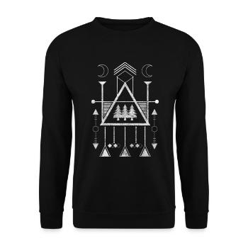 Runes, Symbols, Religion, Spiritual - Unisex Sweatshirt - black - Front - Alina (178cm) & Michal (187cm)