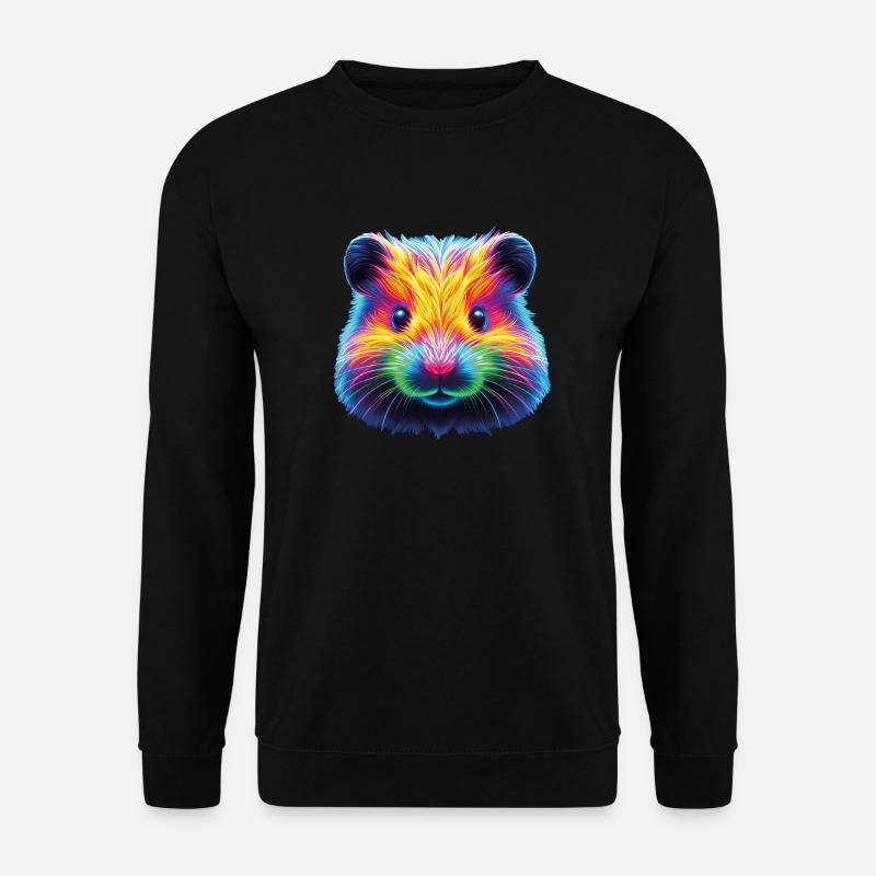 Hamster Neon Kopf - Unisex Pullover - Schwarz