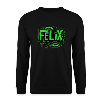 Felix Name Graffiti green - Unisex Sweatshirt - black - Front - Alina (178cm) & Michal (187cm)