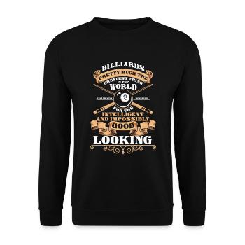 Billiard Billardspieler Kö Kugeln - Unisex Pullover - Schwarz - Vorne - Alina (178cm) & Michal (187cm)