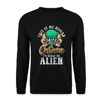 Astronaute terrien OVNI - Sweat-shirt Unisexe - noir - Devant - Alina (178cm) & Michal (187cm)