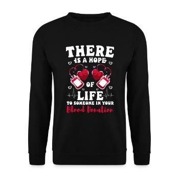 Blutspenden Hilfe Sozial - Unisex Pullover - Schwarz - Vorne - Alina (178cm) & Michal (187cm)