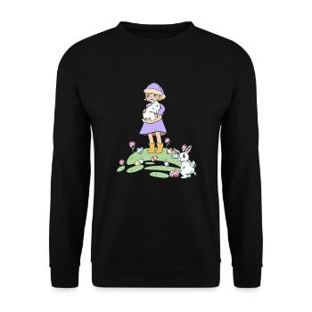 Easter Easter Bunny Kids Rabbit Easter Eggs Eggs - Unisex Sweatshirt - black - Front - Alina (178cm) & Michal (187cm)