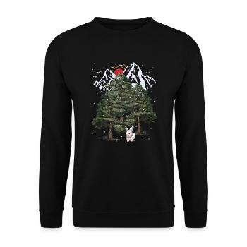 Alps, Bunny, Winter, Snowfall, Christmas, Rabbit - Unisex Sweatshirt - black - Front - Alina (178cm) & Michal (187cm)