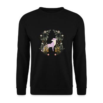 Renard rétro Vintage faune renards botanique Nature - Sweat-shirt Unisexe - noir - Devant - Alina (178cm) & Michal (187cm)