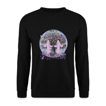 Spring, Nature, Spirits, Dance, Fantasy, Ecology, Flora - Unisex Sweatshirt - black - Front - Alina (178cm) & Michal (187cm)