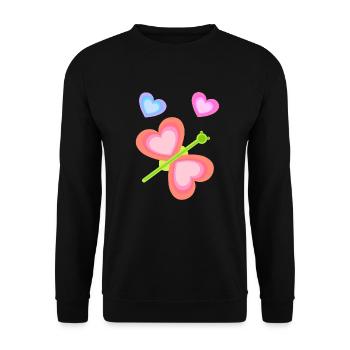 Bébé Tout-petit Printemps Papillon Coeurs Années 80 - Sweat-shirt Unisexe - noir - Devant - Alina (178cm) & Michal (187cm)