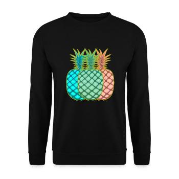 Pineapple Vintage Fruit Fruits - Unisex Sweatshirt - black - Front - Alina (178cm) & Michal (187cm)