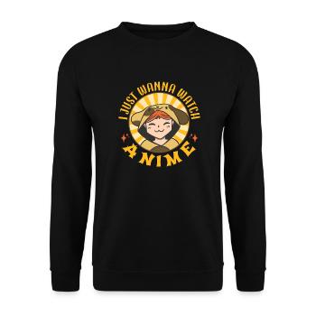 Cute Japanese Manga Women Girls Gift Otaku Kawaii - Unisex Pullover - Schwarz - Vorne - Alina (178cm) & Michal (187cm)