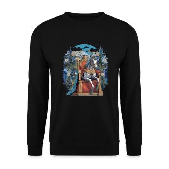 Horse, Prince Charming, Fairy Tale, Horses, Steed, Ruler - Unisex Sweatshirt - black - Front - Alina (178cm) & Michal (187cm)