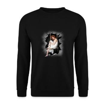 Girl Emotions Feelings Depression Grief - Unisex Sweatshirt - black - Front - Alina (178cm) & Michal (187cm)